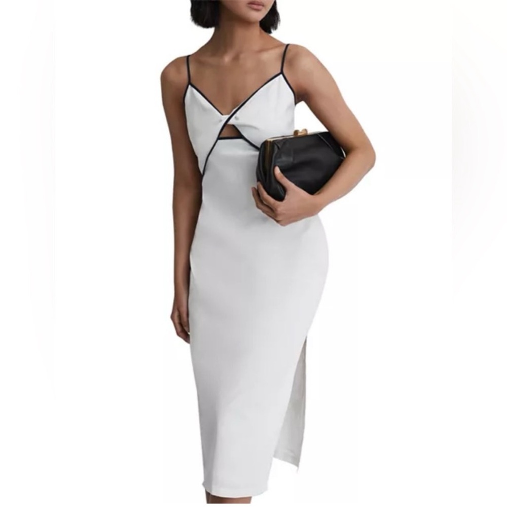 Reiss Leona Dress
White Dress with Black Accents
